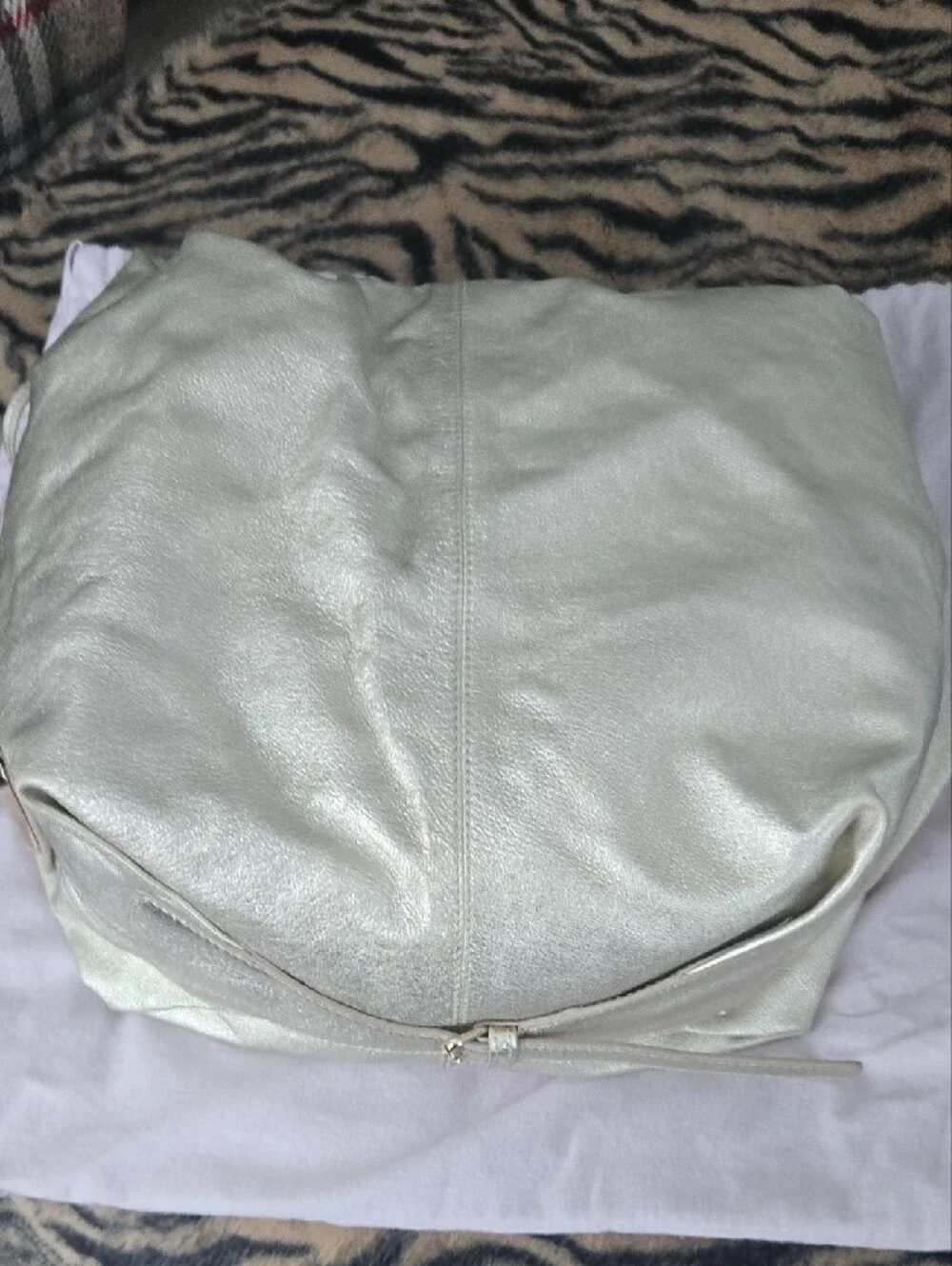 Authentic Jimmy Choo Metallic Gold Leather Hobo Bag